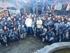 Group of extras on set of The 100